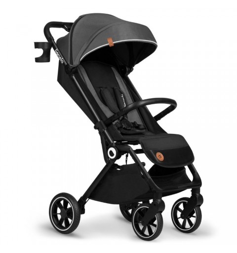 Lionelo Cloe  - komapktowy wózek spacerowy na dużych kołach  | Grey Stone